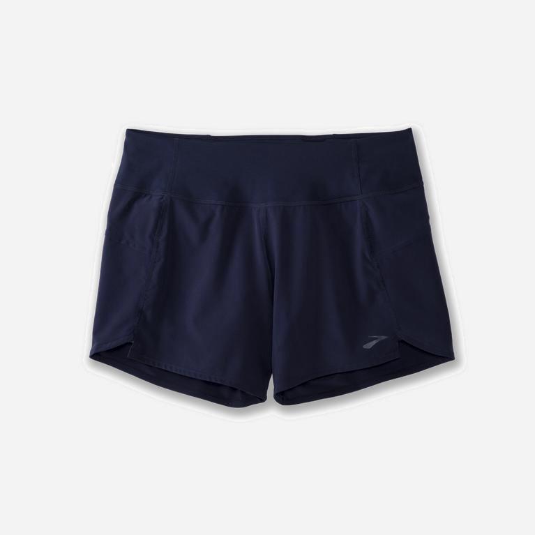 Brooks Women's Chaser 5 Running Shorts Singapore - Navy (49650-STAZ)